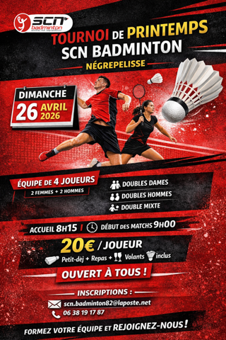 Lire la suite à propos de l’article Tournoi de printemps : SCN Badminton