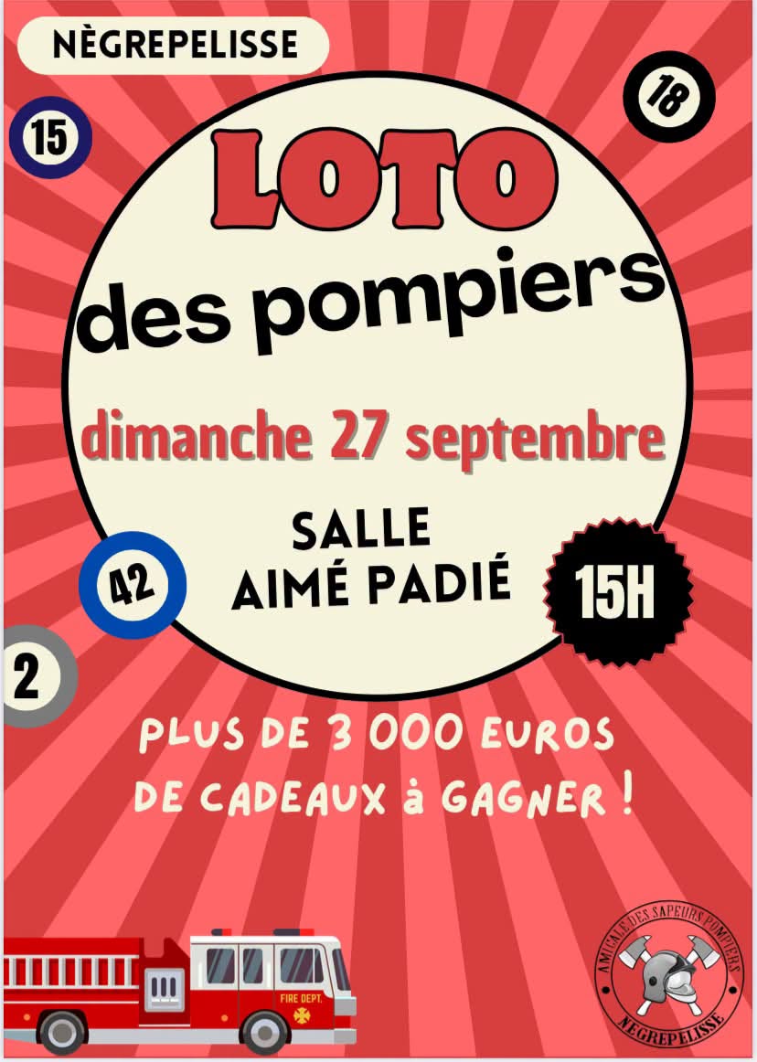 loto pompiers sept 2026